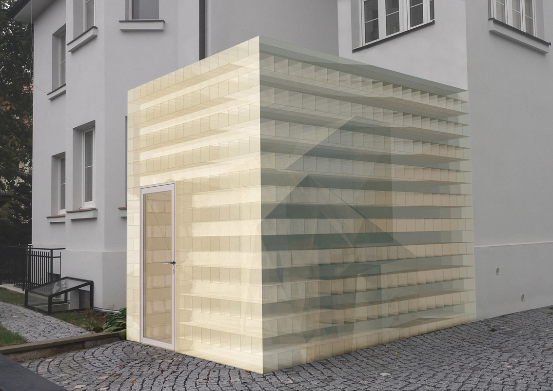 VSTUPNÍ OBJEKT DO RODINNÉHO DOMU V PRAZE, studie