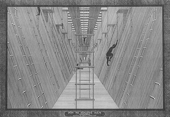 DŮM NA SÍDLIŠTĚ V PRAZE HÁJÍCH, studie