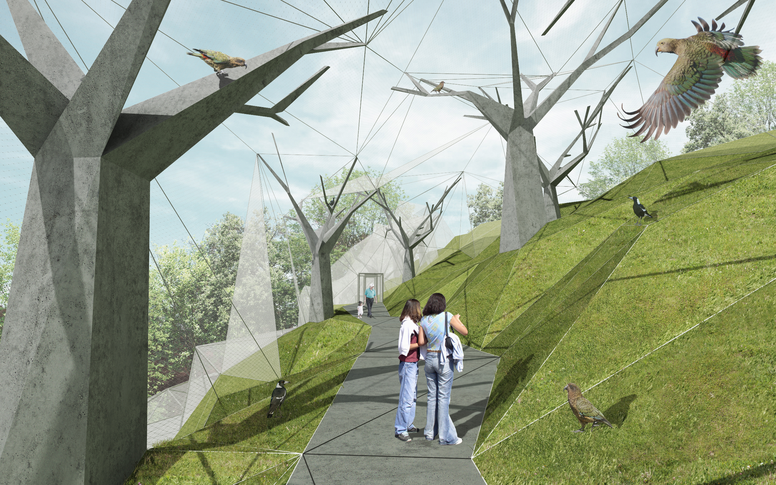 EXPOZICE VZÁCNÝCH PAPOUŠKŮ ZOO PRAHA, studie