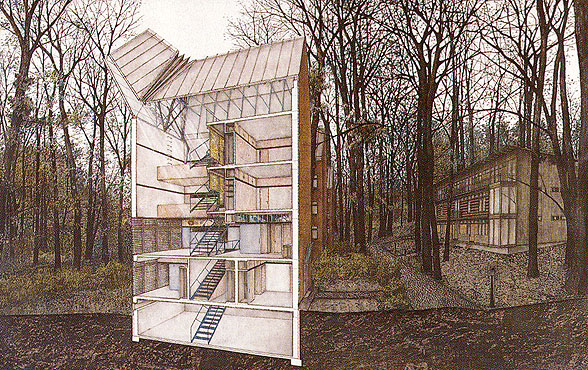 RODINNÝ DŮM V PRAZE TRÓJI, studie