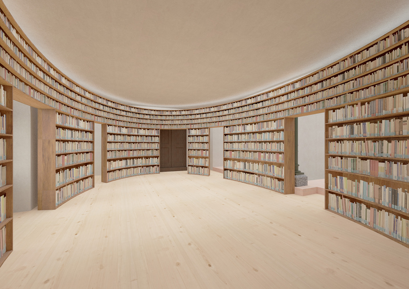 knihovna, zámek Osečany , studie